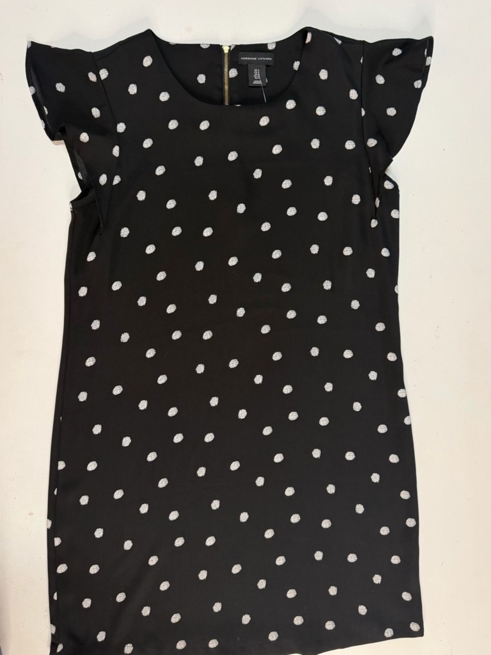 Easy Adrienne Vittadini Black Dress with White Polka Dots